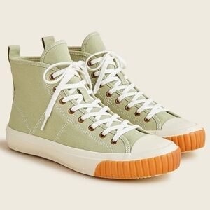 New J. Crew High-Top Lace Sneaker Shoes Size 8 Green